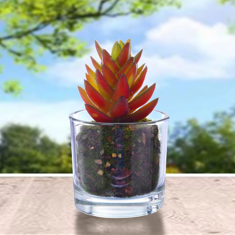 Planta Artificial Suculenta Roja - Imagen 3