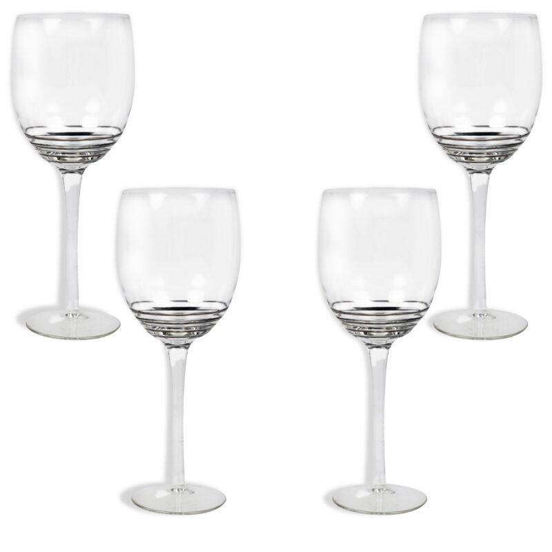 Juego Copas Espiral Acero Vino Tinto 4 Piezas