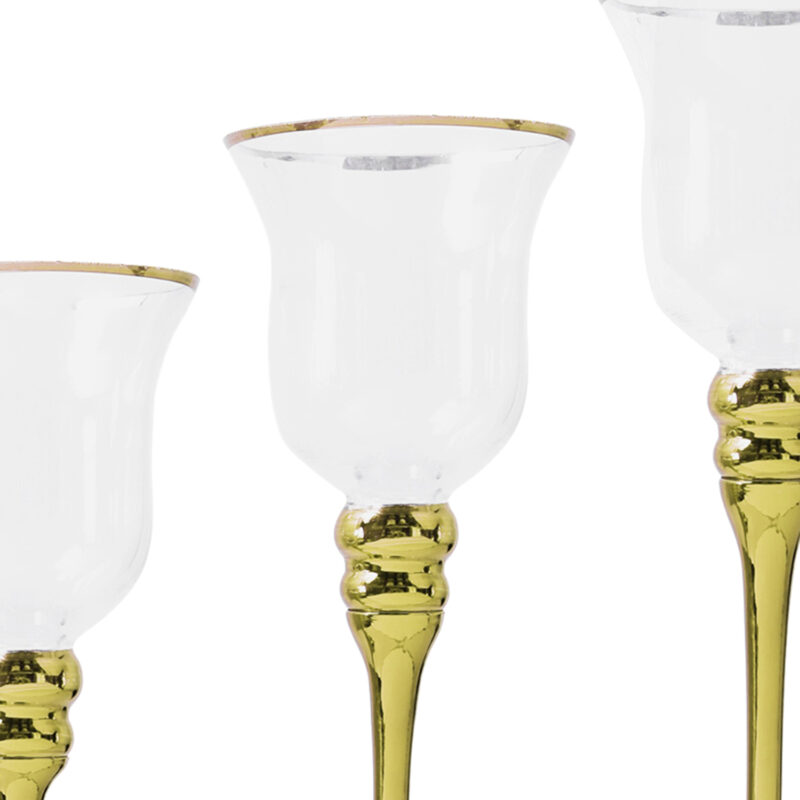 Juego Portavelas Decorativo Sienna Gold 3 Piezas - Imagen 2