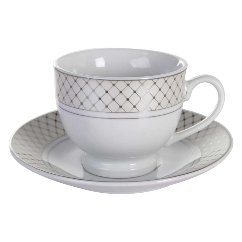 Juego de Tazas Té Florencia Silver 12 Piezas