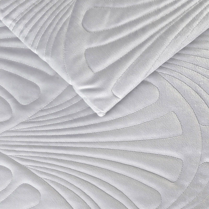 Quilt Liso Velvet Paris Gris Perla 2 Plazas - Imagen 3