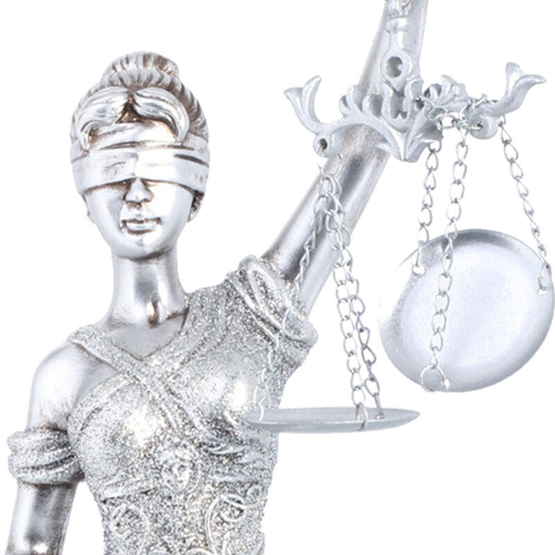 Reloj de Mesa Decorativo Dama Justicia Platino - Imagen 3
