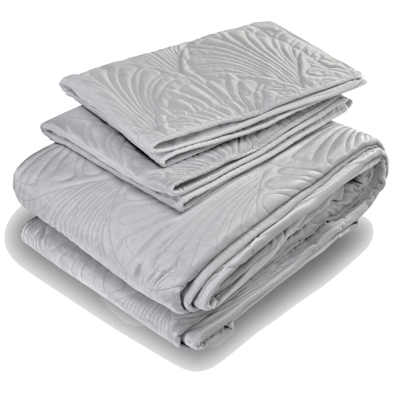 Quilt Liso Velvet Paris Gris Perla 2 Plazas - Imagen 2