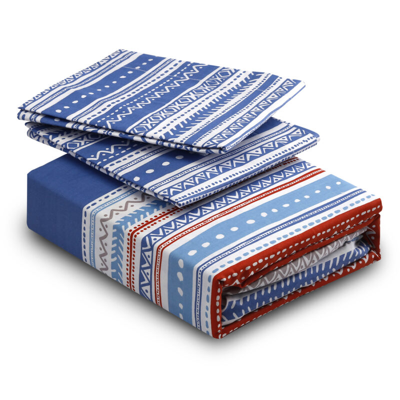 Juego de Sabanas T144 King Karachi Azul