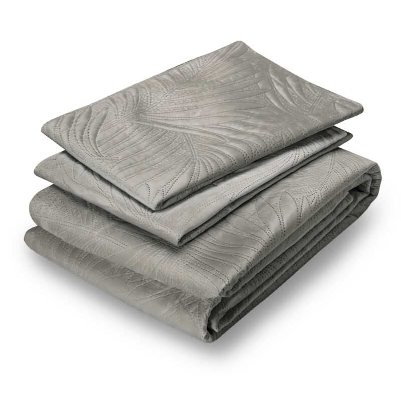 Quilt Liso Velvet Ibiza Gris Superking - Imagen 2