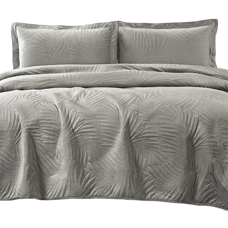 Quilt Liso Velvet Ibiza Gris Superking