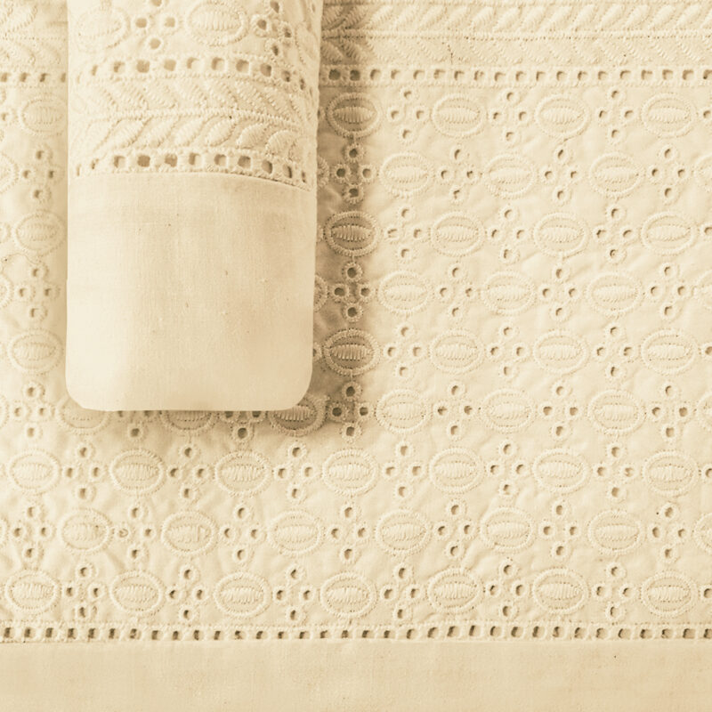 Juego de Sábanas T180 Broderie Beige King - Imagen 3