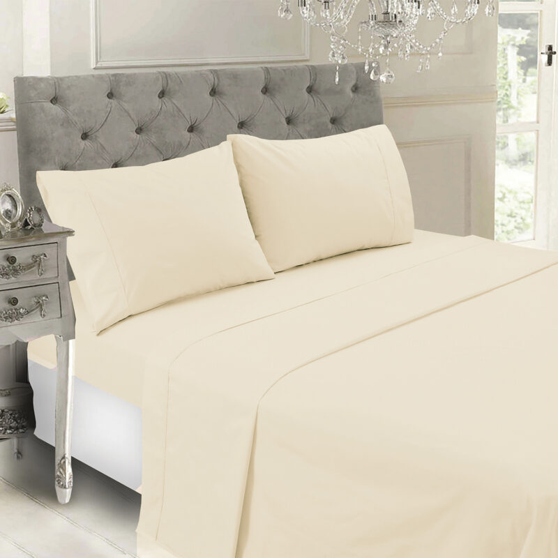 Juego de Sabanas T144 Lisa Beige King - Imagen 4