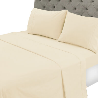 Juego de Sabanas T144 Lisa Beige 1,5 Plazas