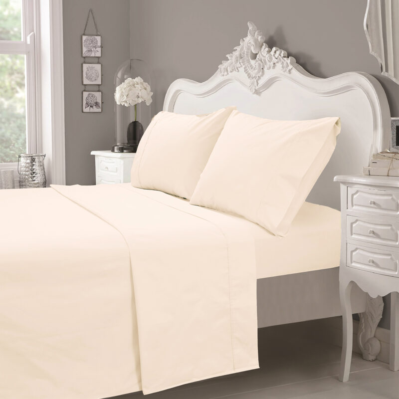 Juego de Sábanas T200 Lisa Beige King - Imagen 4