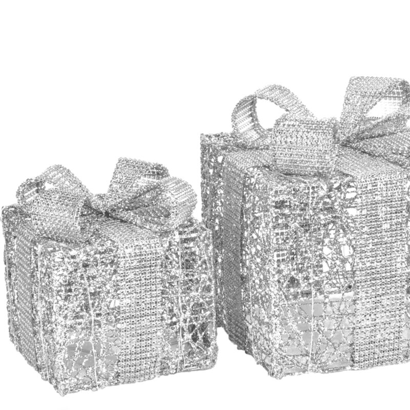 Set Cajas de Regalo Navideñas Luces Led 3 Piezas - Imagen 3