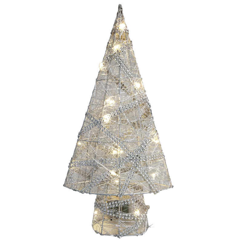 Arbol Navideño Luces Led Silver