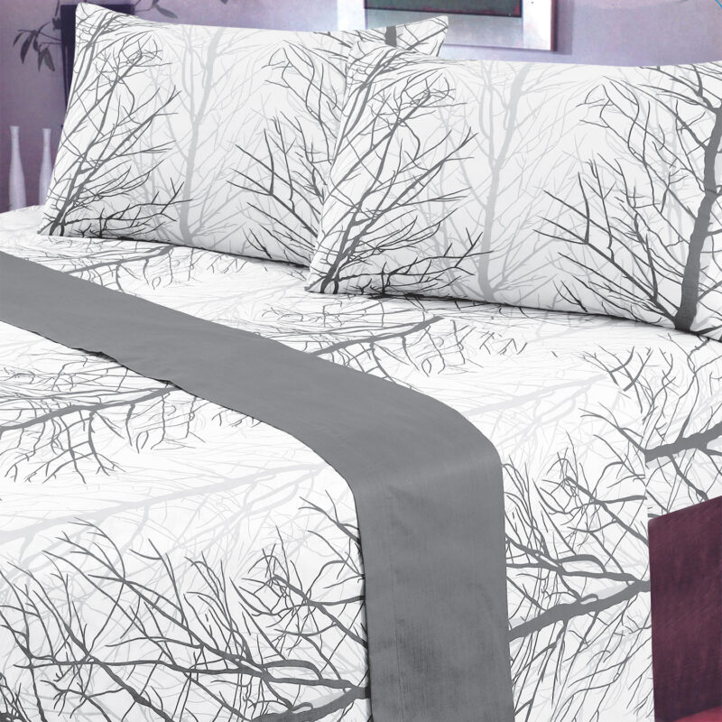 Juego de Sábanas T144 2 Plazas Forest Grey - Imagen 4