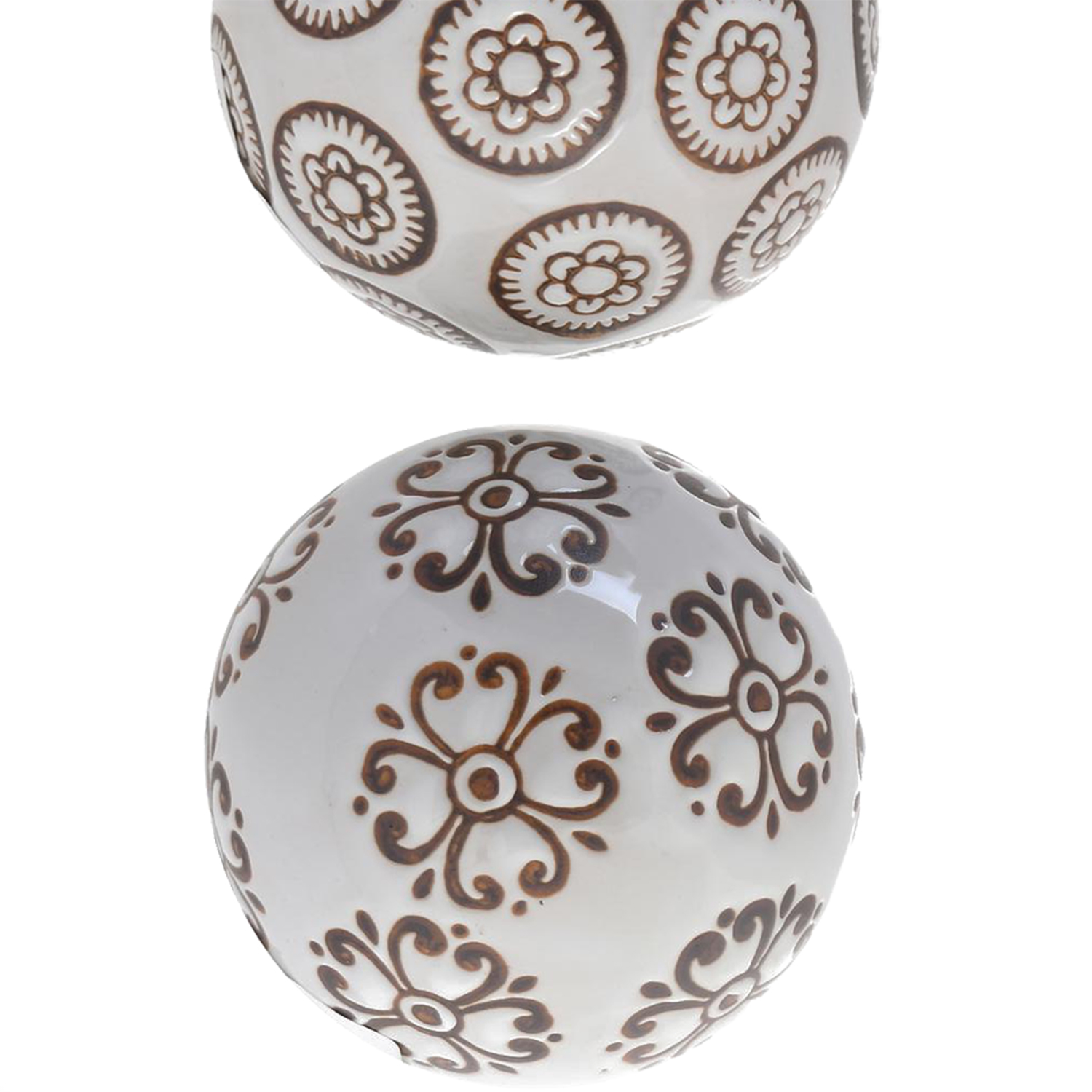 Set de 3 esferas decorativas de cerámica pintadas para centro de mesa –  Puntohome