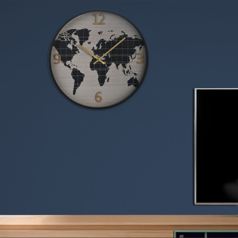 Reloj Mural Decorativo Mapamundi - Imagen 4