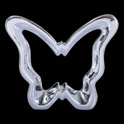 Figura Decorativa Mariposa Abstracta Silver