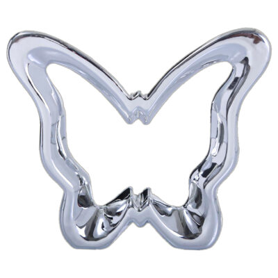 Figura Decorativa Mariposa Abstracta Silver