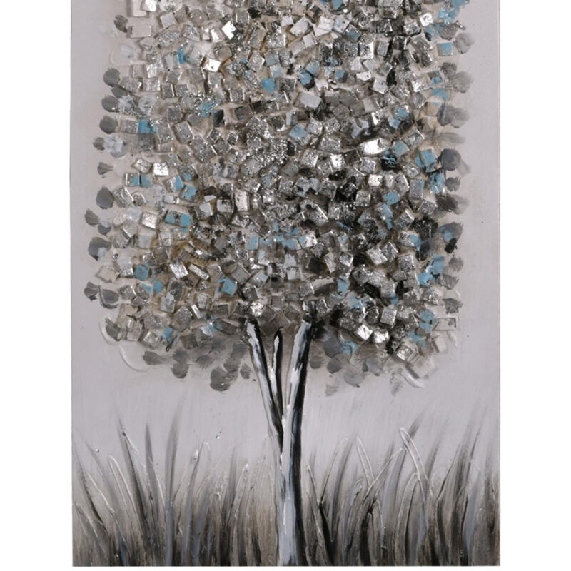 Cuadro Decorativo Arbol Plata 80 x 40 - Imagen 3