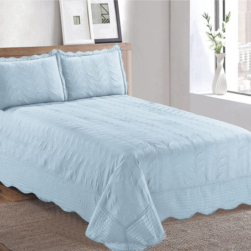 Quilt Bordado 1,5 Plazas Versailles Aqua - Imagen 4