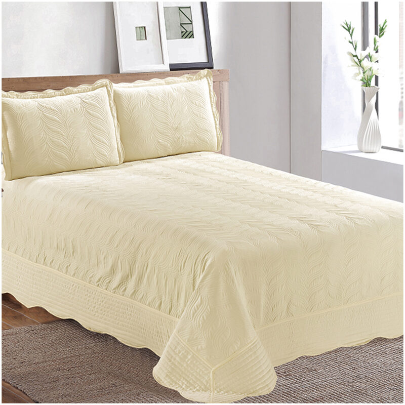 Quilt Bordado 2 Plazas Versailles Amarillo Pastel - Imagen 4