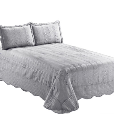 Quilt Bordado 1,5 Plazas Versailles Gris