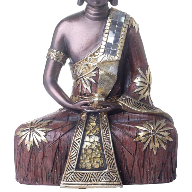 Figura Decorativa Buda Dhyana Mudra Caoba - Imagen 3