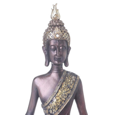 Figura Decorativa Buda Padmasana Mudra Caoba
