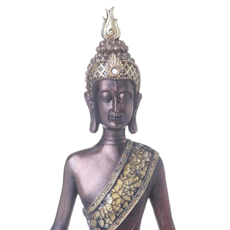 Figura Decorativa Buda Padmasana Mudra Caoba - Imagen 2