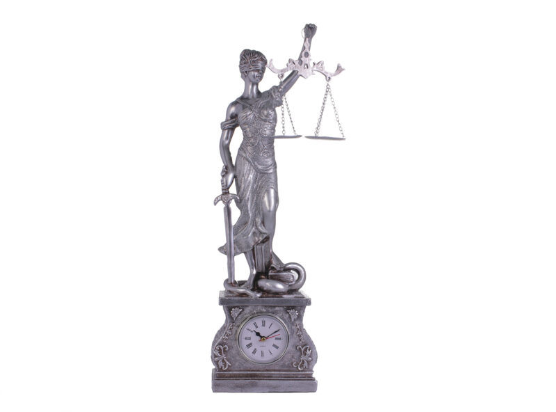 Reloj Decorativo Dama Justicia Silver de Mesa