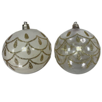Set 12 Bolas Navideñas Salon Gold 8 Cms.