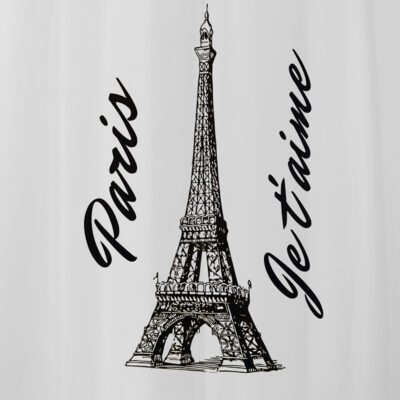 Cortina para Baño Estampada Eiffel Paris con Forro 2 Piezas