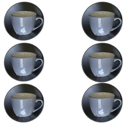 Juego Tazas Coffee Gris 12 Piezas