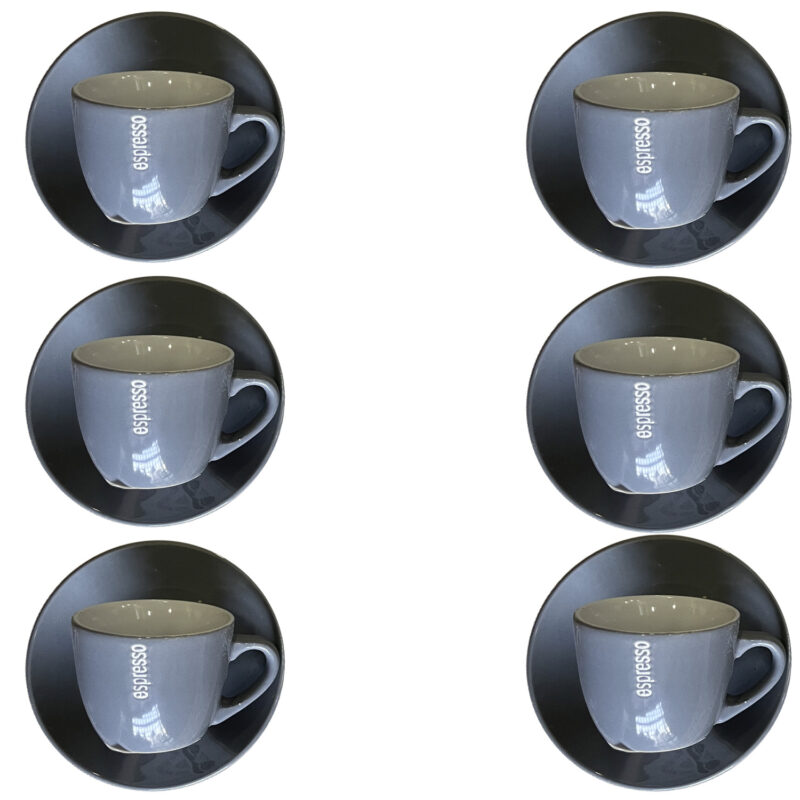 Juego Tazas Coffee Gris 12 Piezas