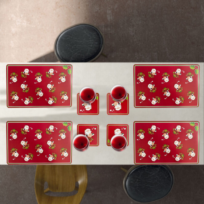 Set 4 Individuales + 4 Posavasos Navideños - Imagen 5