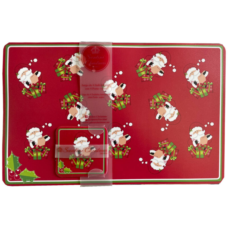 Set 4 Individuales + 4 Posavasos Navideños - Imagen 3
