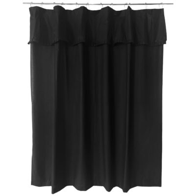 Juego Cortina Recogida para Baño Lisa Negro