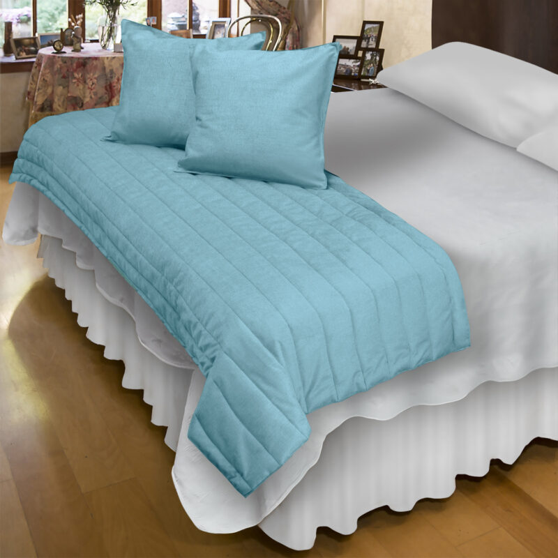Piecera Con Fundas Velvet Aqua Reversible - Imagen 3